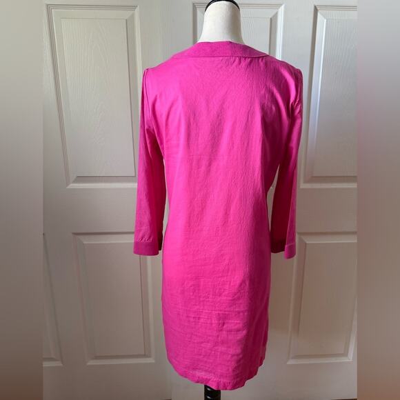 Tory Burch Pink Cotton Long Sleeve Safo Dress Size 8 - Picture 10 of 16